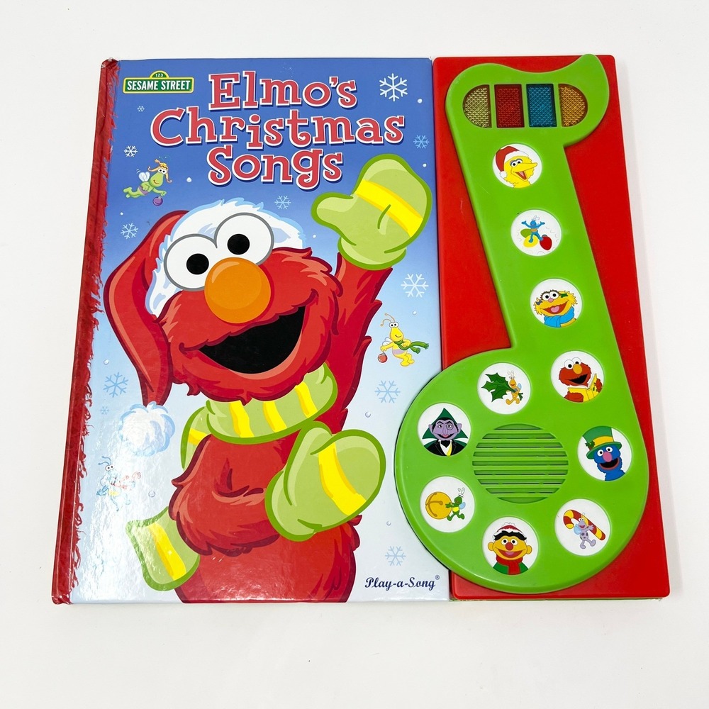 Sesame Elmo's Christmas Songs Play-a-Song Musical Board Book Lights 2017